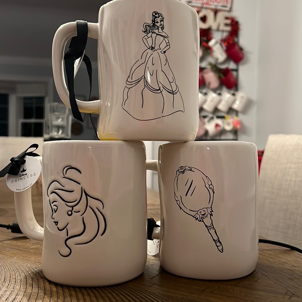 Beauty and the beast (3) mugs by Rae Dunn